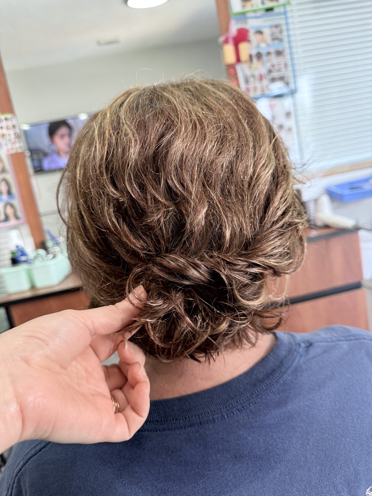 Soft wavy perm on short hair at Simple Cuts Framingham by Hannah
